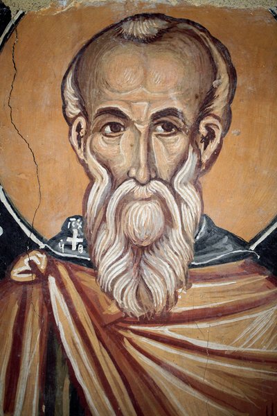 Byzantine Fresco from the 15th century (detail) St Theodose the Cenobriac by Unknown